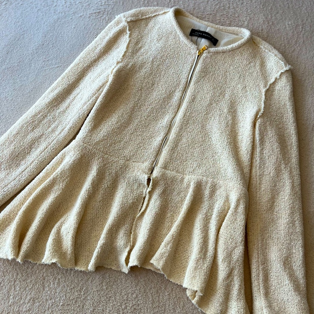 Zara Cream Peplum Top
